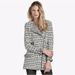 Lucky Brand Zip Up Moto Jacket Tribal Print In Multi Size Medium